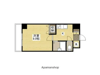 プーテゥジュール4番館(1K/4階)の間取り写真