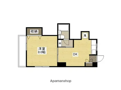 ソラーナ草津新町(1DK/2階)の間取り写真