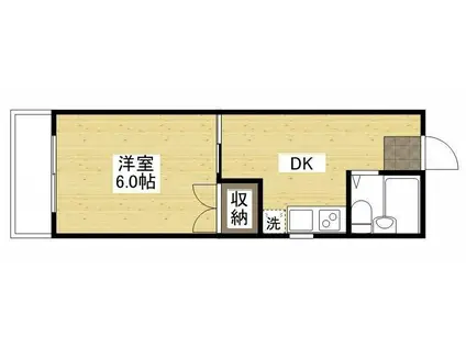 玉森ビル(1DK/4階)の間取り写真