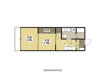 田渕ビルA棟(2K/3階)の間取り写真