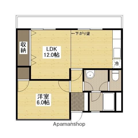 可部ビル(1LDK/4階)の間取り写真
