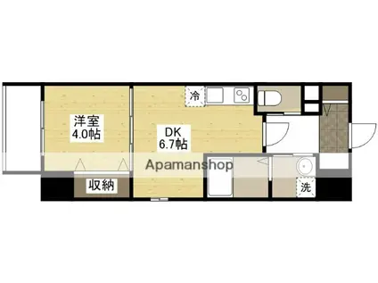 KATAYAMA BLDG.23(1DK/6階)の間取り写真