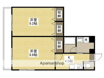 アンフィニ河原町(2K/10階)の間取り写真