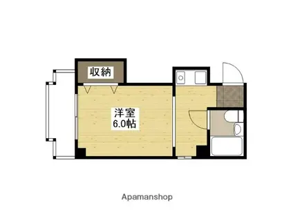 プログレス本川(ワンルーム/4階)の間取り写真