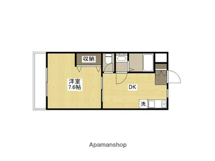 Tフラッツ(1DK/3階)の間取り写真