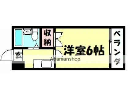 ロイヤル東雲(1K/2階)の間取り写真