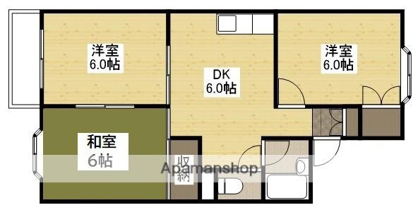 シリウス(3DK/2階)の間取り写真