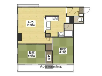 新庄グリーンコーポ(2LDK/3階)の間取り写真