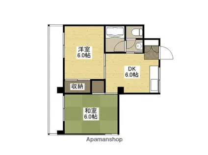 新庄グリーンコーポ(2DK/3階)の間取り写真