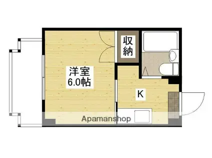 エスタス庚午南(1K/6階)の間取り写真