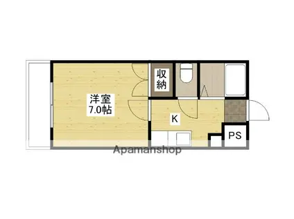 カーサ青崎Ⅰ(1K/3階)の間取り写真