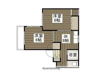 岩田ビル(2DK/3階)の間取り写真