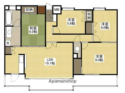 ヴェルディ矢賀弐番館(4LDK/3階)の間取り写真