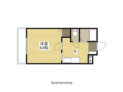 グラース中島壱番館(1K/2階)の間取り写真