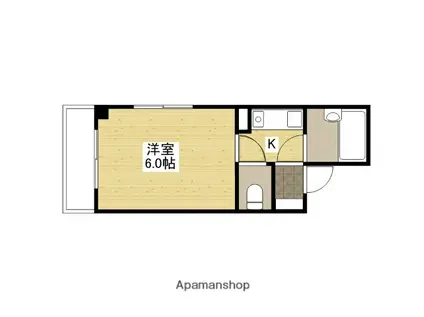 サンライズ矢賀B棟(1K/2階)の間取り写真