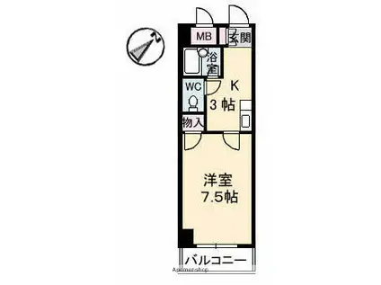 ファミーユ對重(1K/5階)の間取り写真