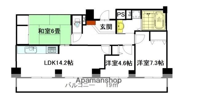スカイプラザ横川(3LDK/17階)の間取り写真