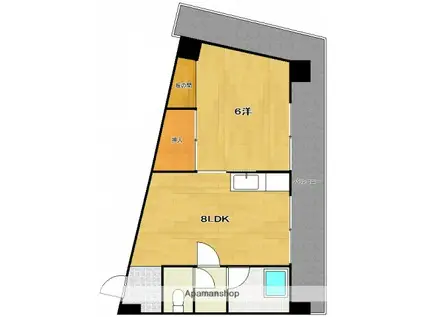 和秀大須賀ビル(1LDK/2階)の間取り写真