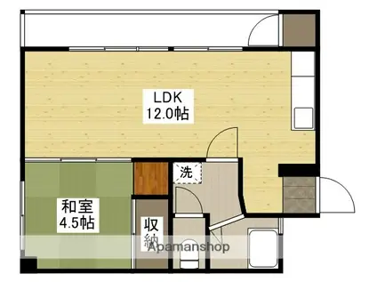 いづみビル(1LDK/3階)の間取り写真