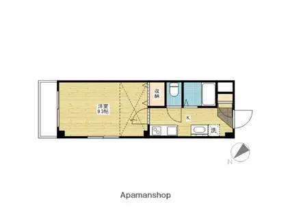 コウゴリヨービル(1K/3階)の間取り写真