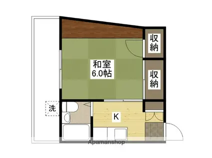 フジビル23(1K/6階)の間取り写真