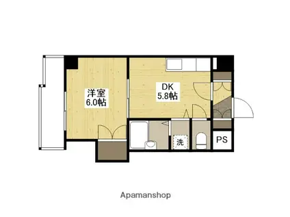 SINCERE舟入(1DK/7階)の間取り写真