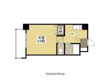 アヴァンセ中筋Ⅱ(1K/3階)の間取り写真