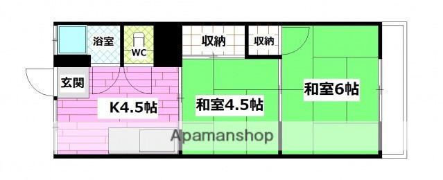 浜本マンション(2K/3階)の間取り写真