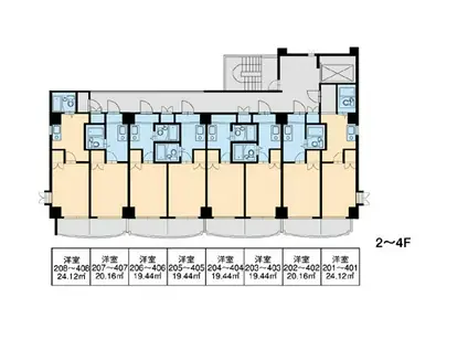 レオパレスグリーンバレー一番館(1K/2階)の間取り写真