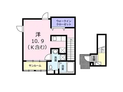 フランフレーシュ(1K/2階)の間取り写真