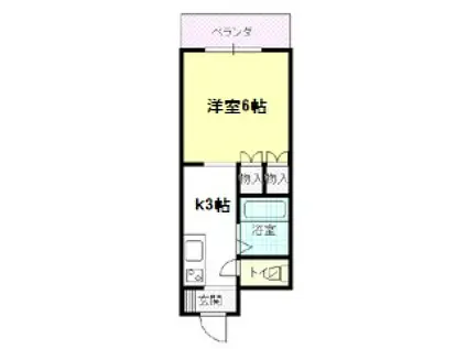 舟入レイクビル(1K/4階)の間取り写真