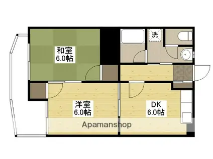 ヴィラブランシュ牛田(2DK/4階)の間取り写真