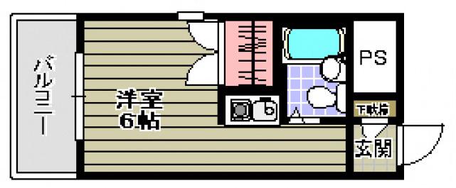プラスパー東雲(ワンルーム/3階)の間取り写真