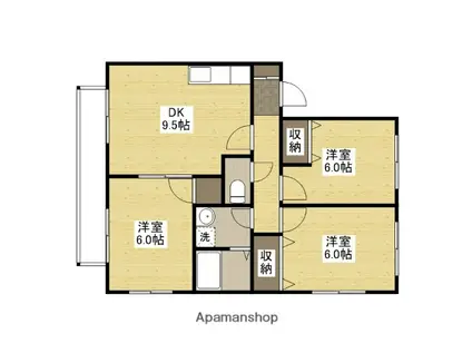 エクレール岡本(3DK/2階)の間取り写真