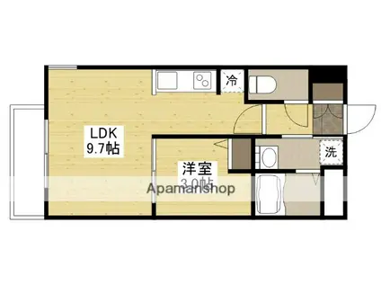 月光矢賀ソレイユサイド 参番館(1LDK/1階)の間取り写真