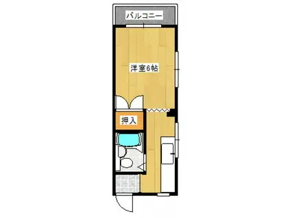 第1さくら荘(1K/3階)の間取り写真