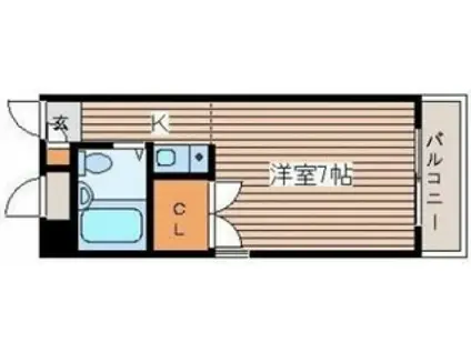 ロイヤルガーデン(ワンルーム/3階)の間取り写真