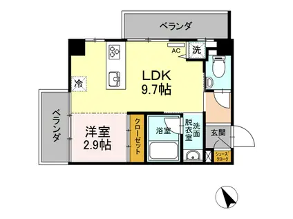 HOUSE TAGAWA(ワンルーム/3階)の間取り写真