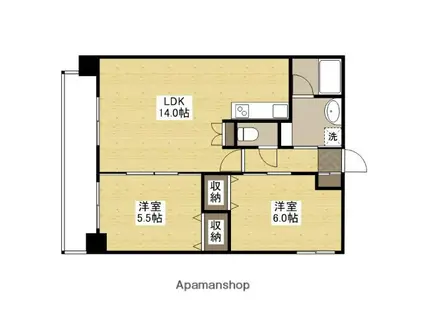 SAKURA PARK(2LDK/6階)の間取り写真