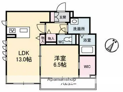 ラルーチェM(1LDK/2階)の間取り写真