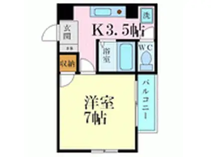 AXIS上幟町(1K/6階)の間取り写真