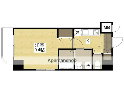 KYOWA RESIDENCE KOAMI(1K/6階)の間取り写真