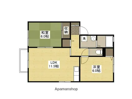 ビューラー22(2LDK/1階)の間取り写真
