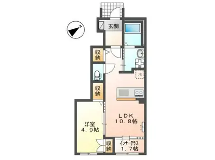 サン・ライト(1LDK/1階)の間取り写真