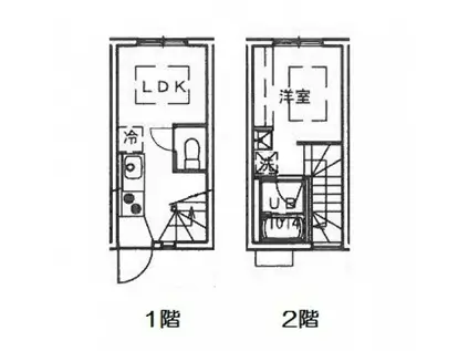 本浦コーポラス Ⅰ(1DK/1階)の間取り写真
