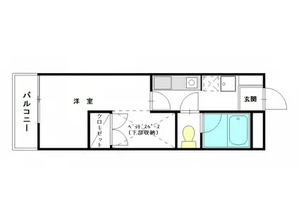 ルームサンコート(1K/1階)の間取り写真