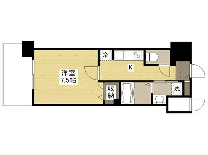 S-RESIDENCE国泰寺町一丁目(1K/6階)の間取り写真