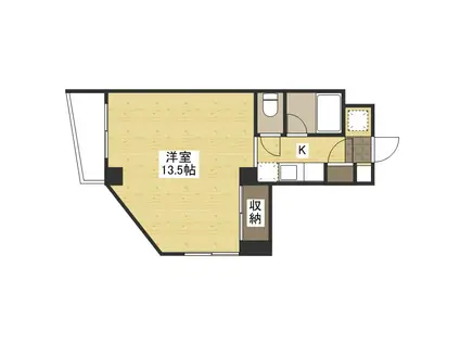 ヒルヴィスタ(ワンルーム/3階)の間取り写真