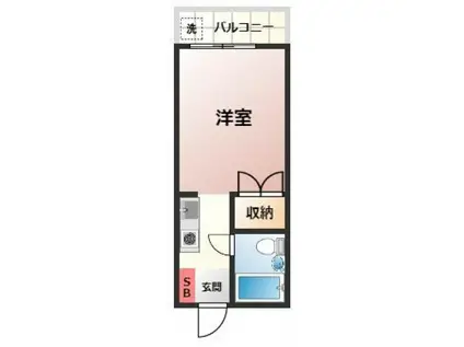 インパクト広瀬町2(ワンルーム/3階)の間取り写真