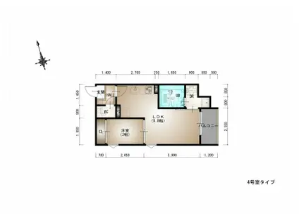 REGALEST 江波東(1LDK/1階)の間取り写真